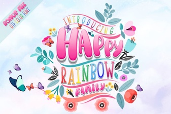 Bring Your Projects to Life with Happy Rainbow Family Font